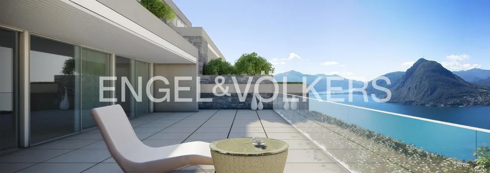 Vista a 180, piscina interna e spa privata sul monte Brè – foto 6 di 10