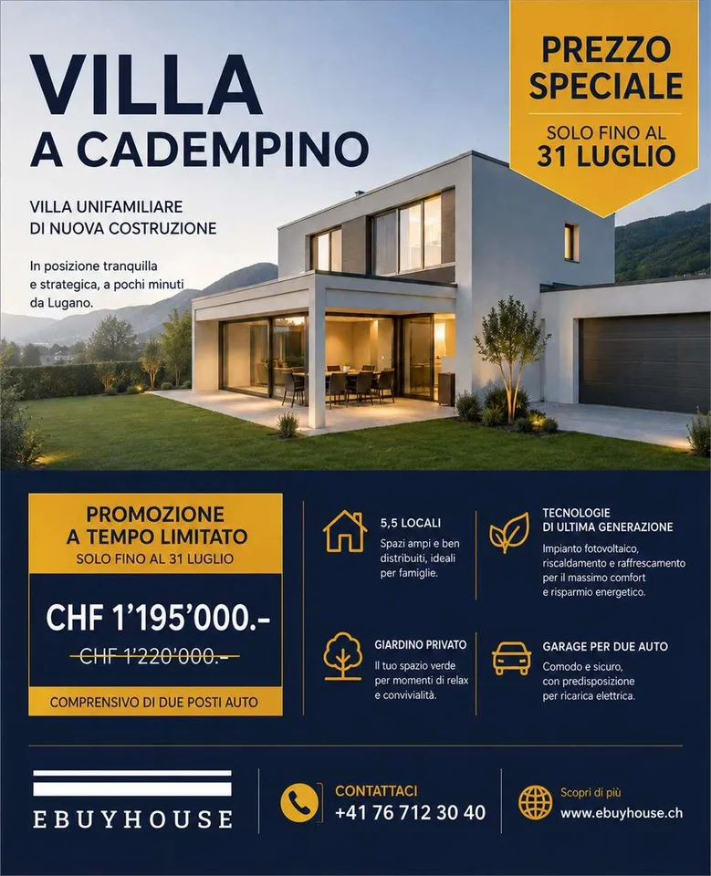 VILLA NUOVA A CADEMPINO IN PROMOZIONE
