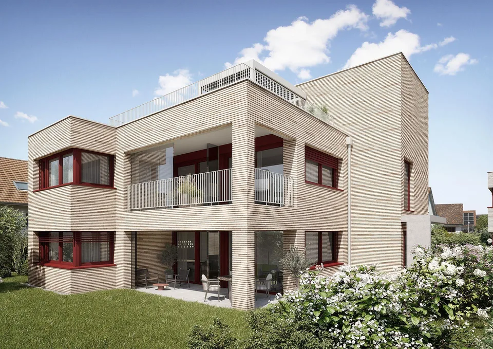Therwil:Exklusive  4,5 Zi.- Neubau-Wohnung mit 221 qm eigenem Garten