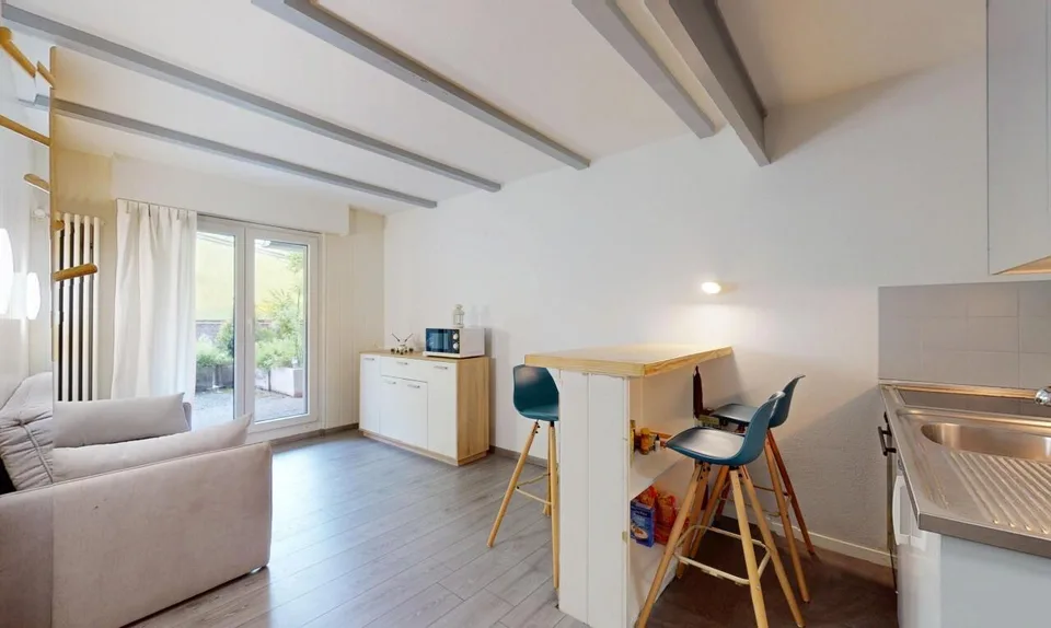 Exklusiv: Studio mit Terrasse auf Bodenhöhe