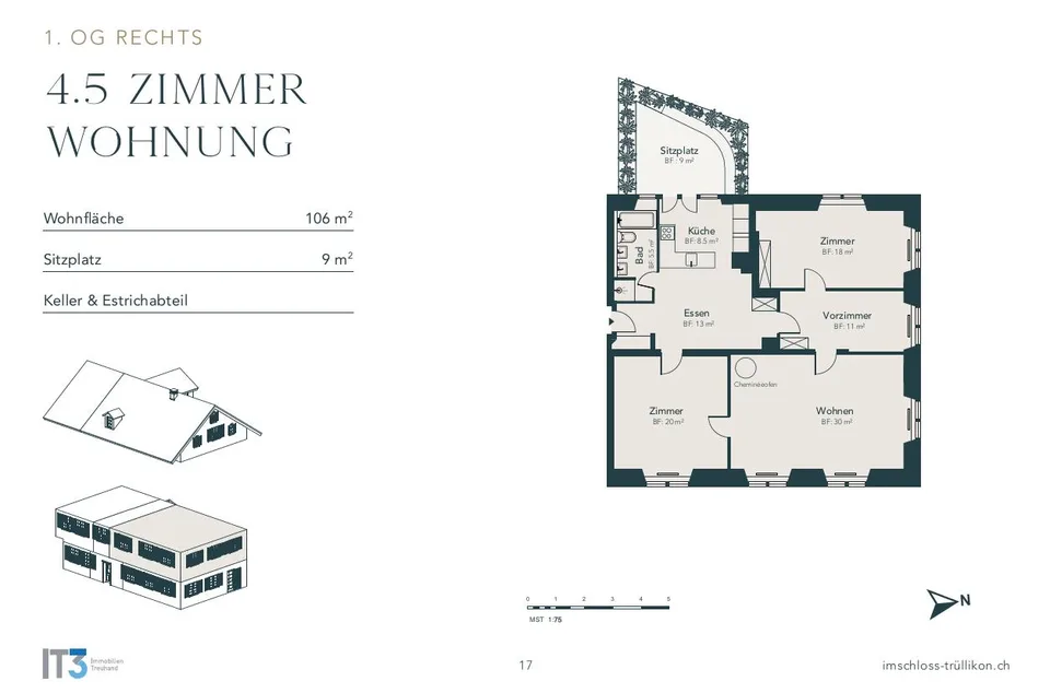 Historische 4.5-Zimmer-Wohnung in Trüllikon – photo 13 sur 13