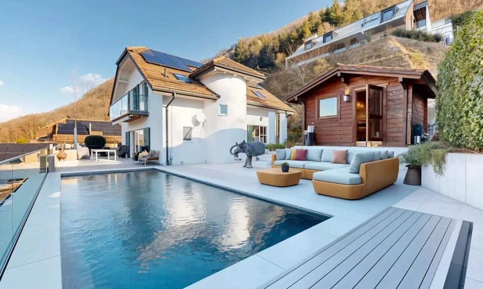 Stupenda casa indipendente con vista panoramica sul lago a Blonay