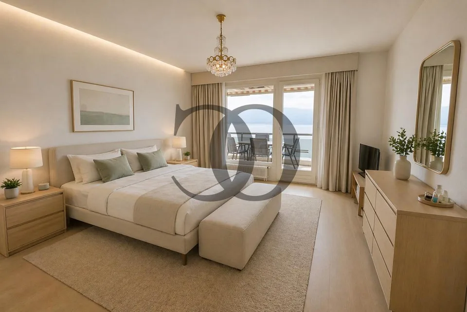 Bell'appartamento di 4,5 locali con vista mozzafiato sul lago in vendita a Montreux