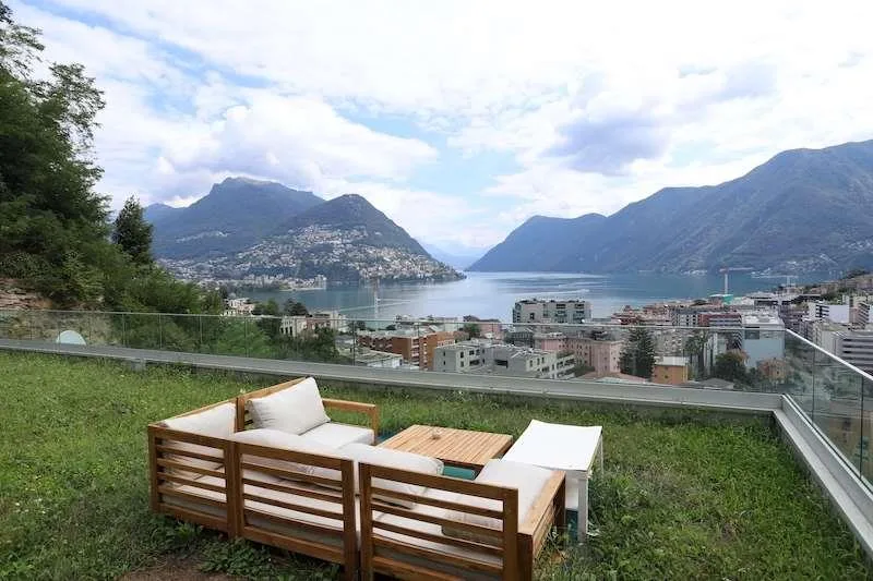 Attic with terrace and lake view