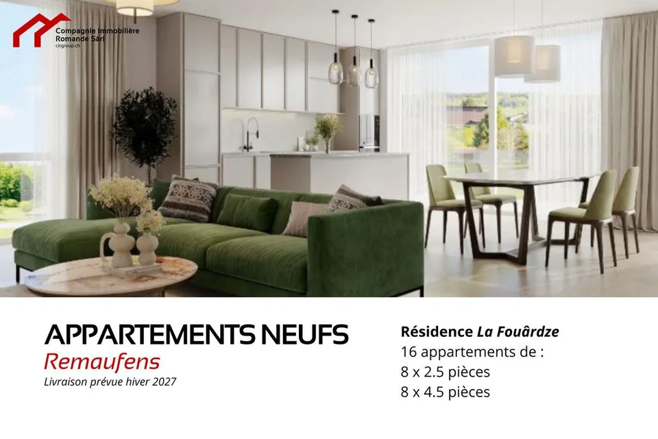 Appartements neufs 2.5 pièces à Remaufens (Veveyse) - PPE La Fouârdze