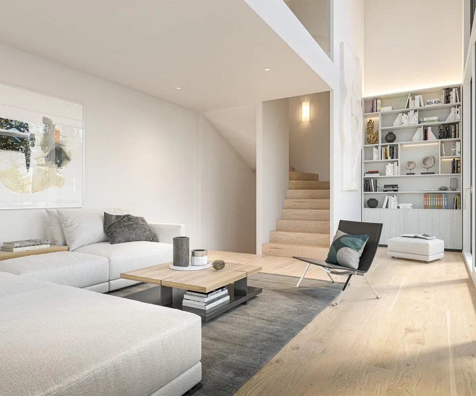 Exklusiv wohnen mit Loft-Feeling im Doppeleinfamilienhaus