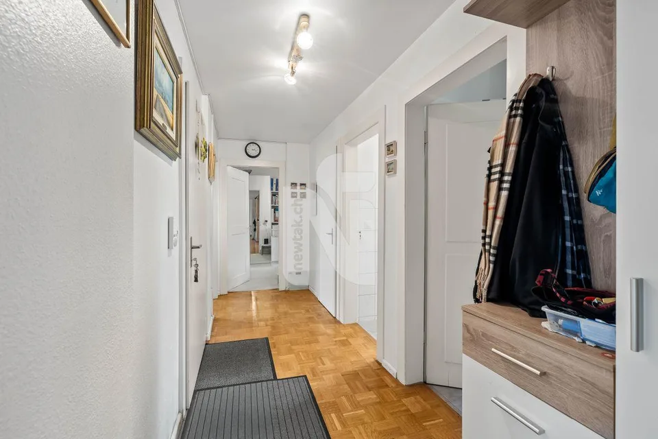 Ampio soggiorno con balcone e giardino comune a Basilea
