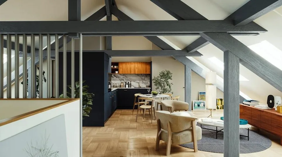 Neue 1-Zimmer-Dachwohnung im Loft-Stil im Herzen von Winterthur