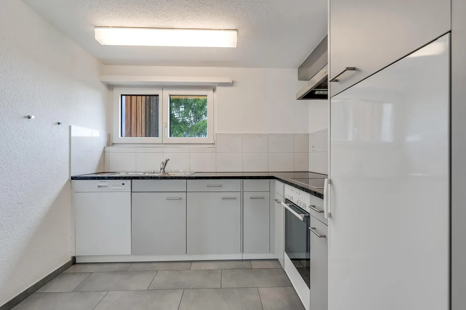 Appartement charmant avec vue lointaine sur le vert et plan d'étage spacieux