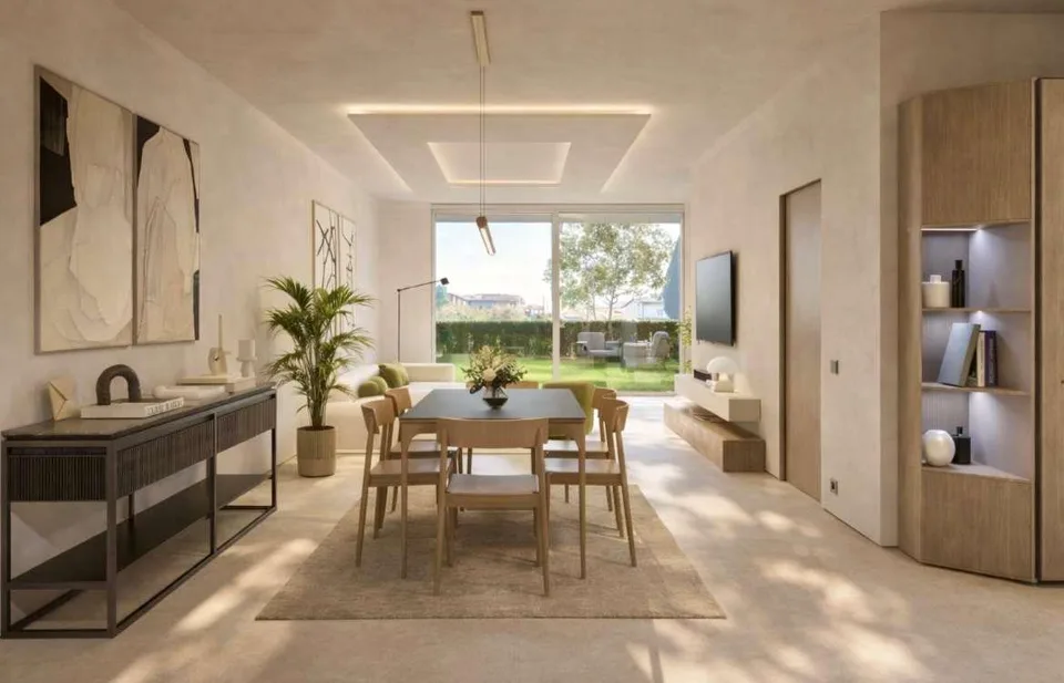 Nuova villetta con giardino privato in costruzione