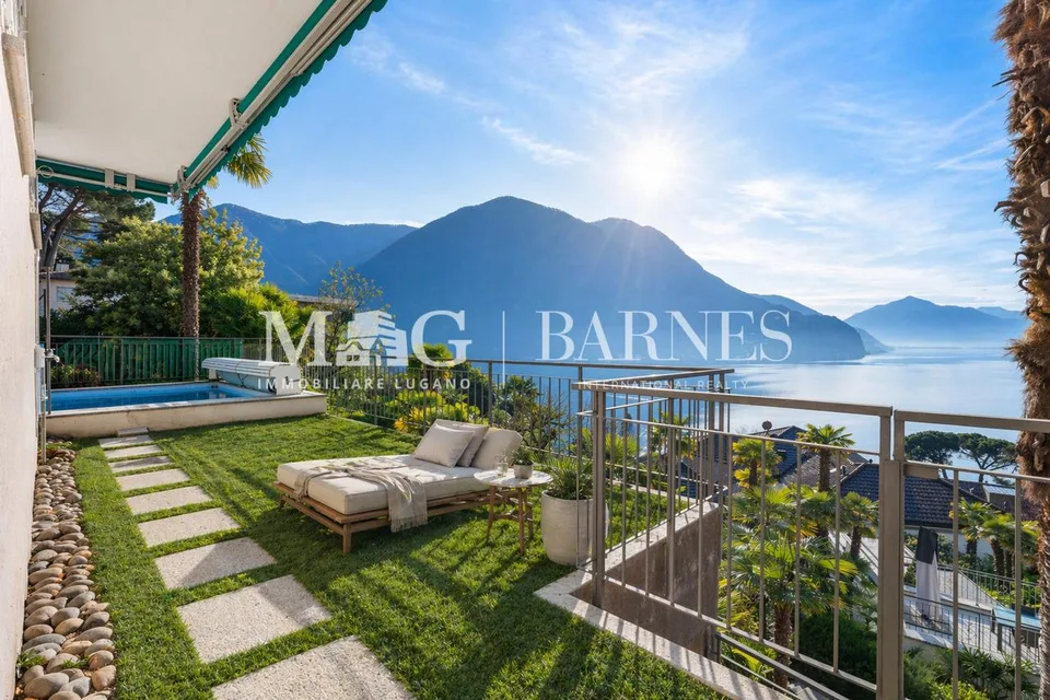 Lugano, Castagnola: Villa con piscina e vista lago panoramica