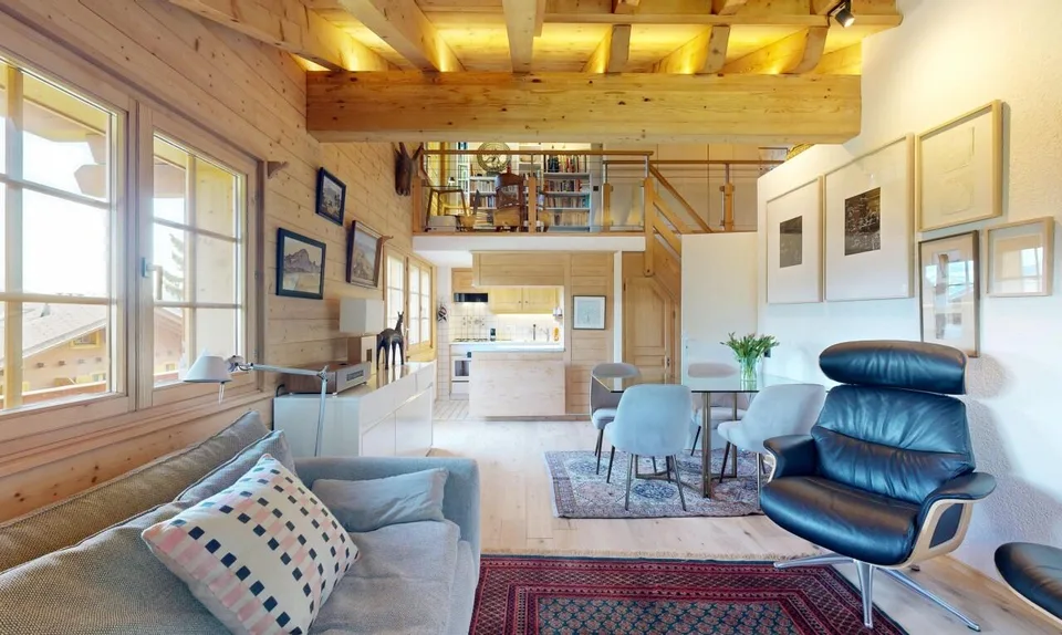 Schöne Wohnung mit Mezzanin und Panoramablick – Chesières, Villars
