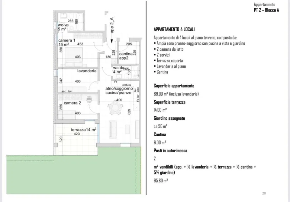 Appartamento moderno con ampio spazio verde privato