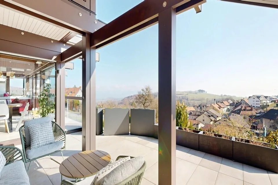 HUF HAUS Villa mit Blick auf den See und die Alpen