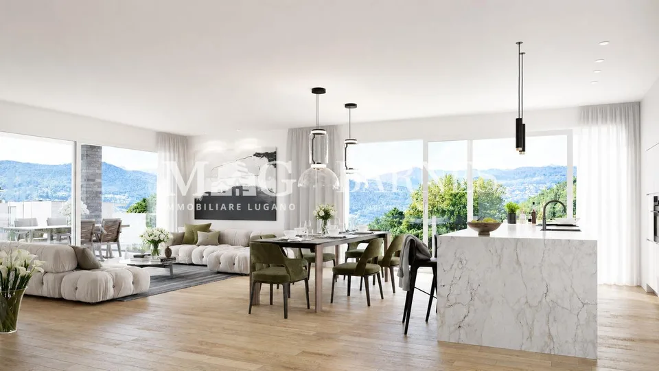 Collina d’Oro: Attico 4.5 locali con terrazzo in nuova residenza
