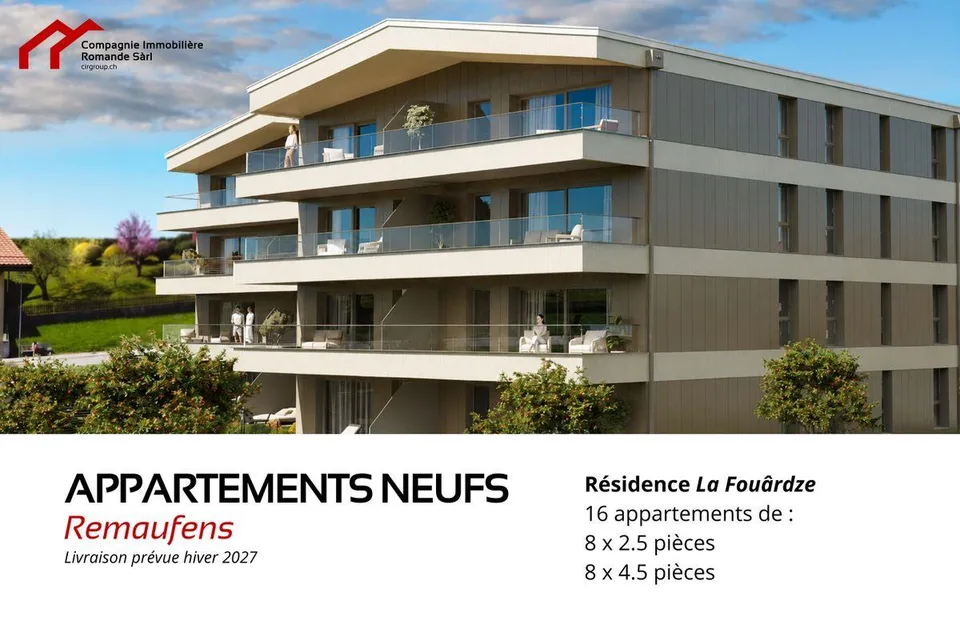 Appartements neufs 4.5 pièces à Remaufens (Veveyse) - PPE La Fouârdze