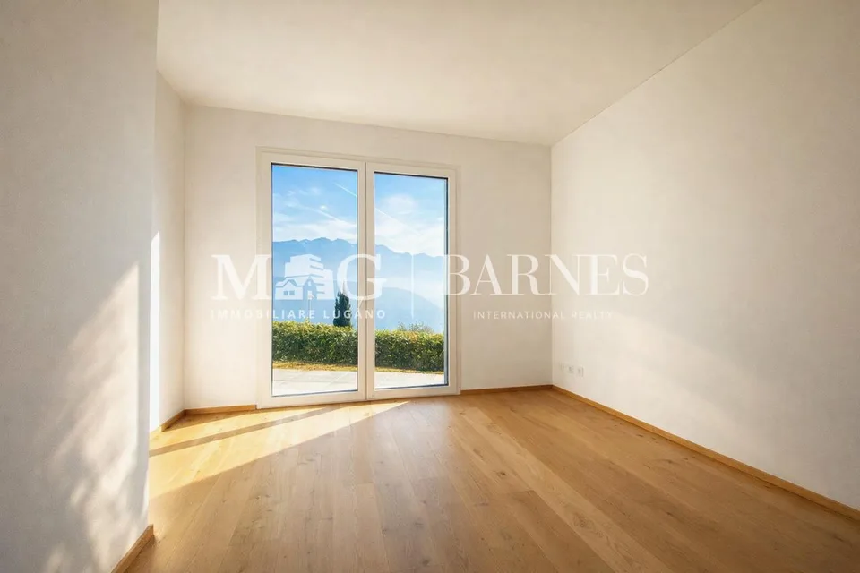 Lugano, Carona: Appartamento 4.5 locali con giardino e vista lago