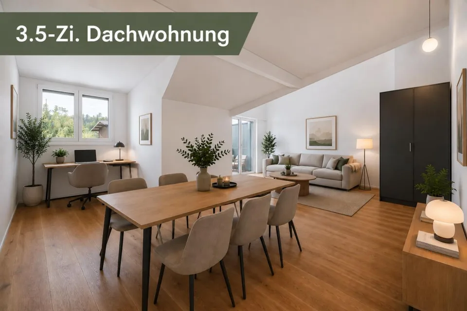 ruhig gelegene 3.5-Zi. Neubau-Dachwohnung mit Blick ins Grüne