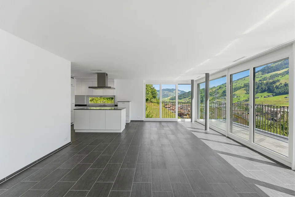 Appartamento di giardino 5,5 locali con vista sulle montagne di Nidwalden