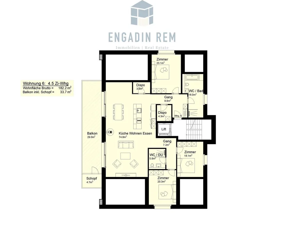 Exklusives Dachgeschosswohnen mit Weitblick - Wohnung Nr. 6