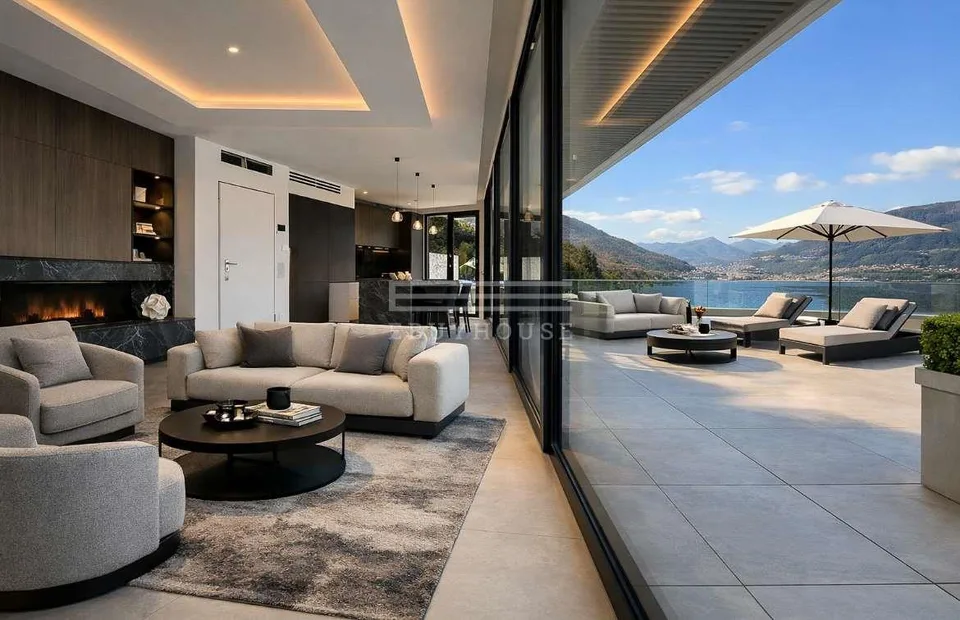 Villa de design dans une position unique avec vue lac à couper le souffle et débarcadère