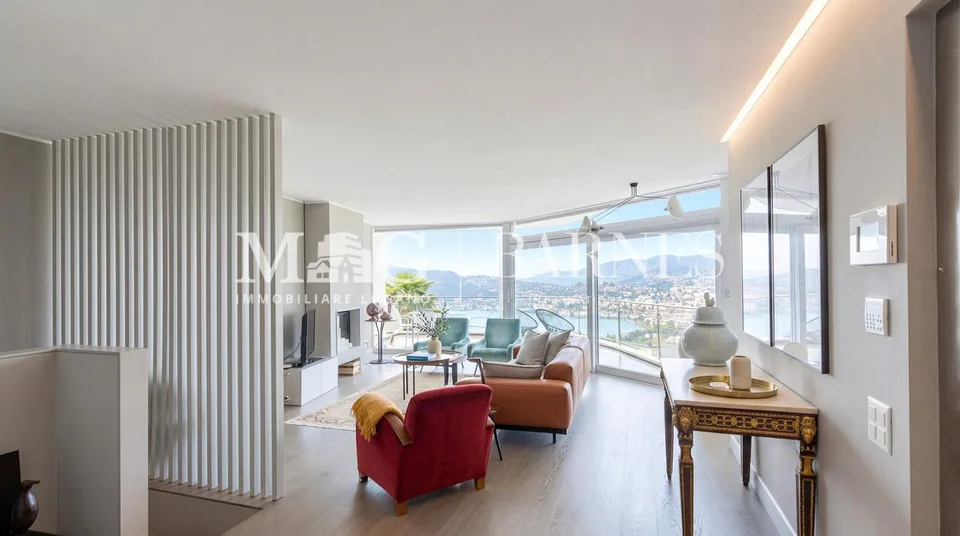 Lugano, Castagnola: Villa moderna con piscina e vista lago
