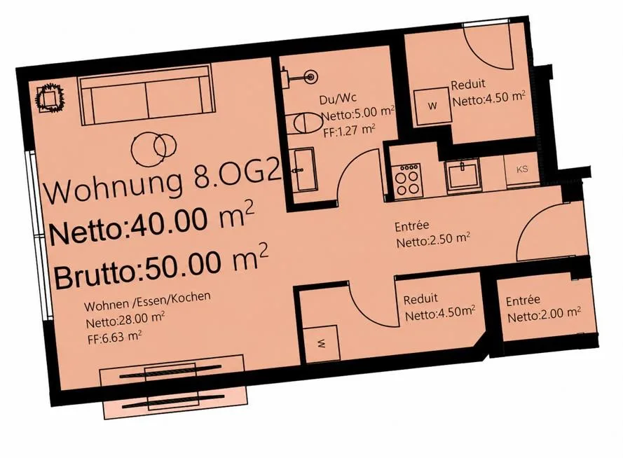 Exklusive 1½-Zimmer-Wohnung – modern & lichtdurchflutet