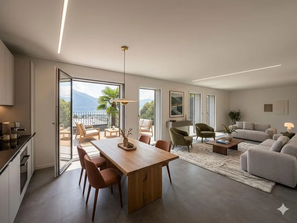 3.5 locali con terrazza vista lago e bosco  | 3.5-Zimmer-Wohnung mi...