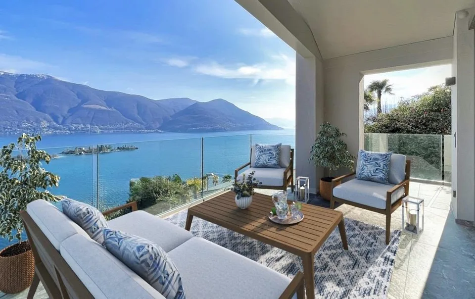 Moderne trifft Tessiner Charme - Villetta mit Seesicht