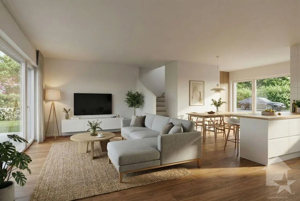 Maison contiguë moderne de 5.5 pièces dans un environnement calme