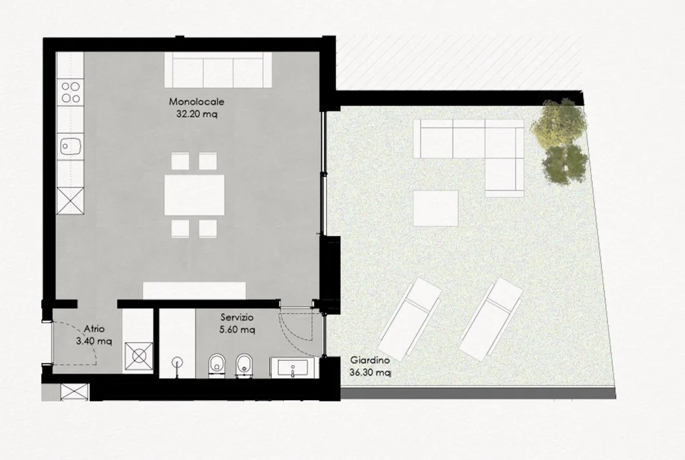 4A - Monolocale con giardino, Residenza Lumino Locarno Monti – foto 7 di 7