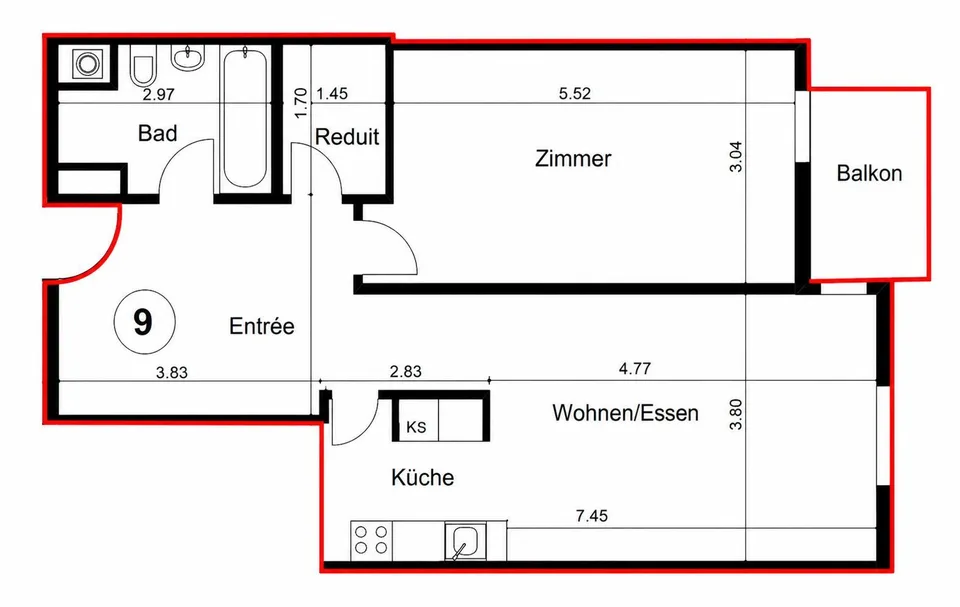 Helle, moderne 2-Zimmer-Wohnung mit Balkon in Escholzmatt