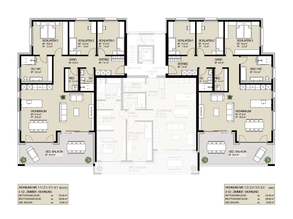 Habitation moderne dans un emplacement central