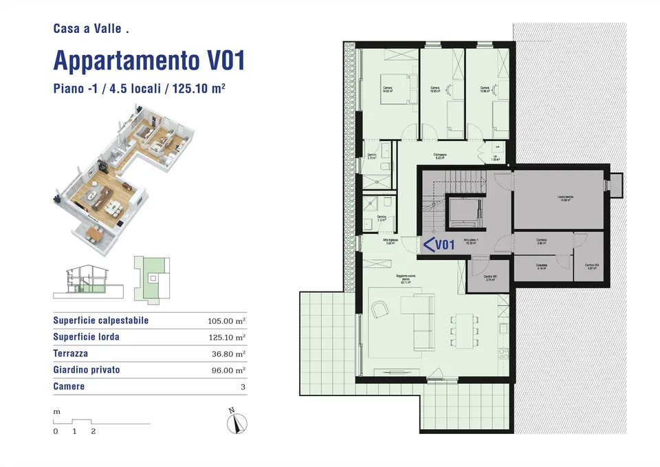 Neue 4.5-Zimmer-Wohnung mit Garten in Cadenazzo – Foto 11 von 11