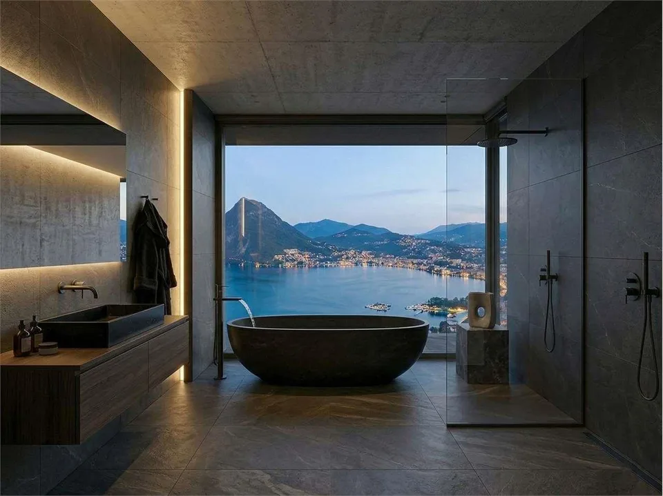 Massagno - Einfamilienhaus mit Pool und Seeblick