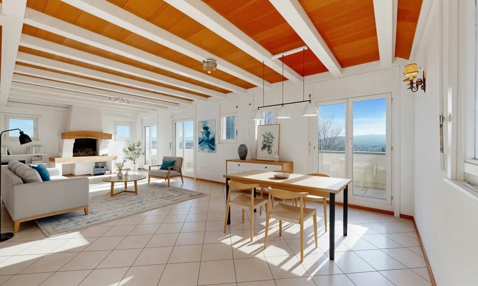 Spacious and bright attic duplex with open views