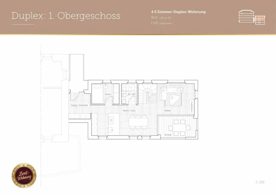 Traumhafte Maisonettewohnung "Pöschtli" bei der Kirche im Dorfzentrum – Foto 7 von 11