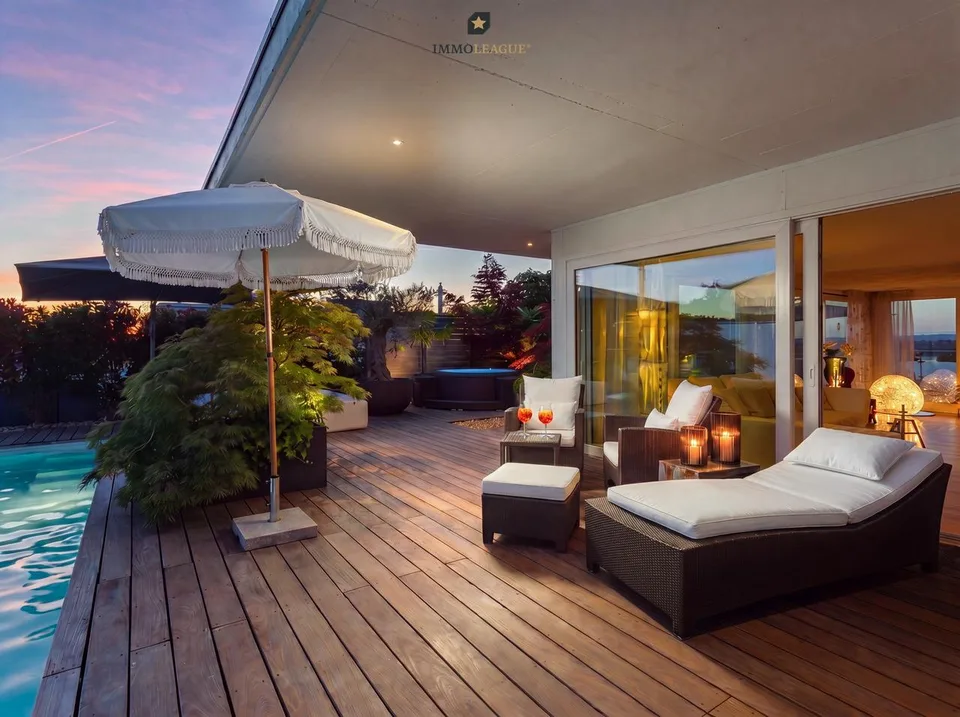Exklusive Attika-Maisonette mit Pool, Whirlpool, Sauna und Seesicht.