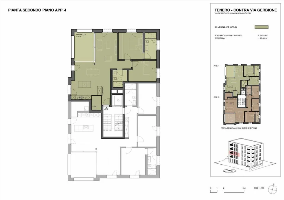 Residenza Gerbio - App. 4 - 3.5 locali - 2°P