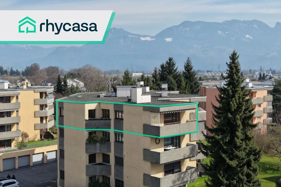 Wohnen über den Dächern von Widnau, mit sonniger Terrasse und Panor...