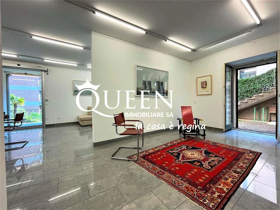 Lugano centro: appartamento 5 locali, 190 mq, giardino privato, portic