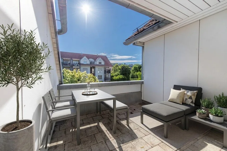Duplex-Highlight mit Waschturm, Réduit & Cheminée