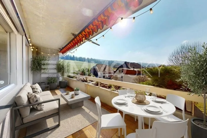Beautiful bright apartment with balcony