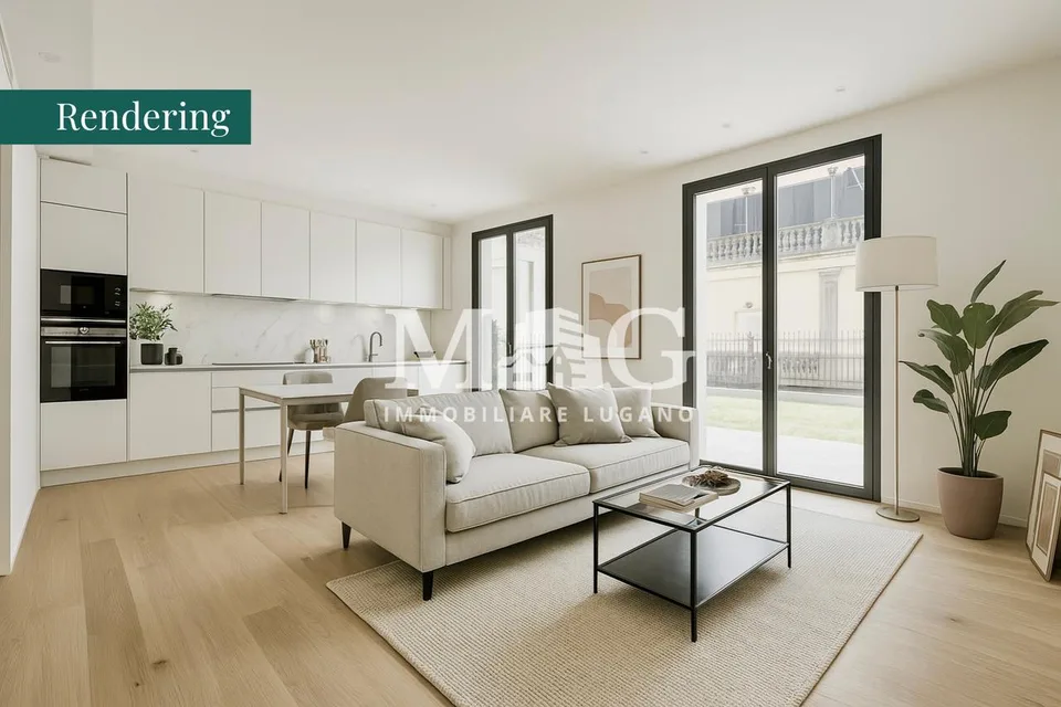 Lugano Centro: Appartamento 3.5 locali con giardino vicino al lago