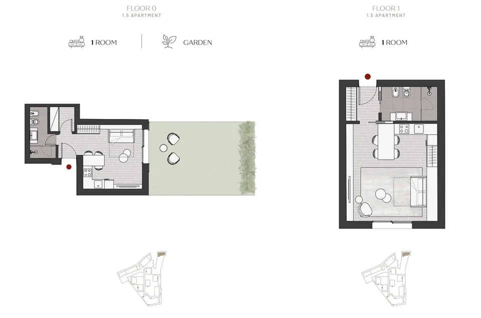 1,5 pièces nouvelle construction / 1,5 pièces dans une nouvelle construction - Stabio