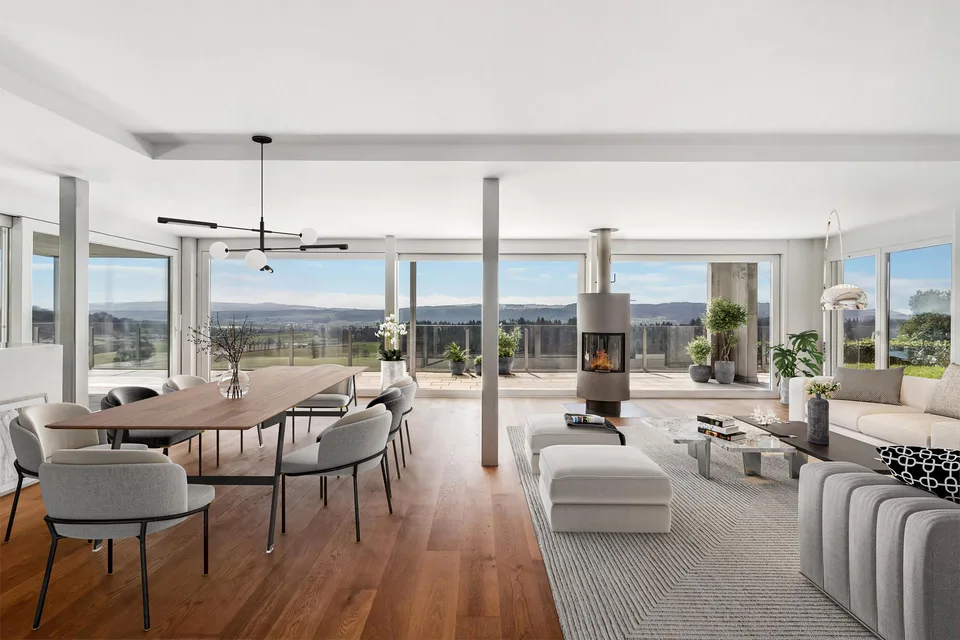 Casa esclusiva con terrazza e piscina a sfioro con vista lontana