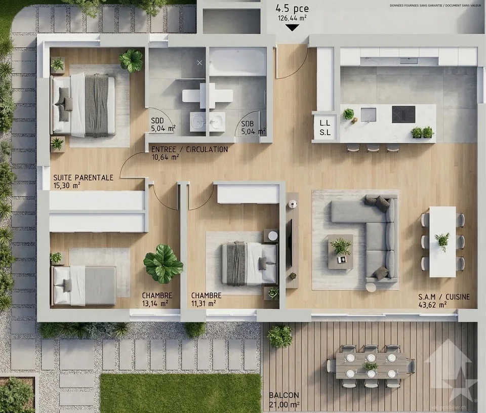 Appartamento 4.5 locali - Lotto A3 - I giardini di Plan-Conthey