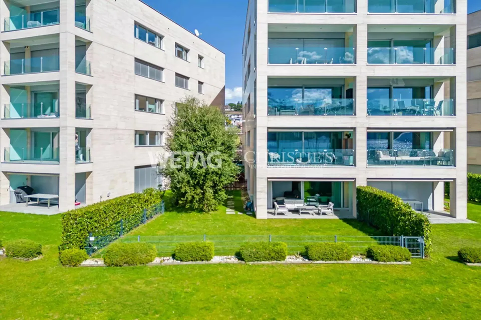 Lugano-Muzzano, zu verkaufen: moderne Wohnung direkt am Luganersee mit grossem privatem Garten – Foto 12 von 13