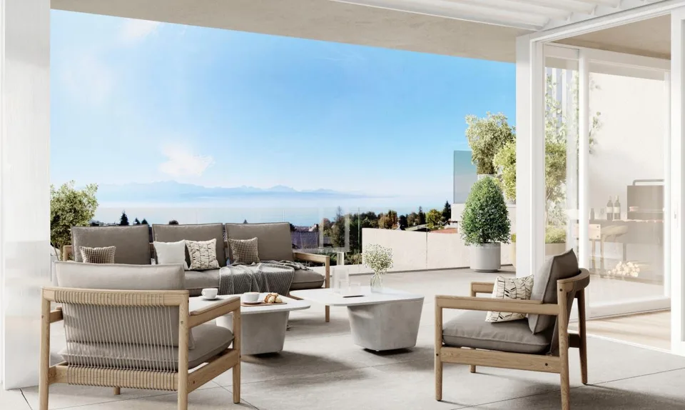 Splendide 3.5 pièces haut de gamme avec terrasse et vue lac
