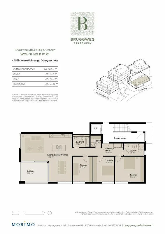 Grosszügige 4.5-Zimmerwohnung - Bruggweg, Arlesheim